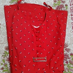 5to 6 Year Long Red Frock Dress