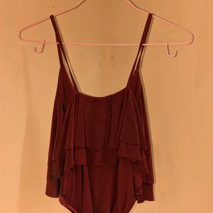 Boohoo Red Silky Vest