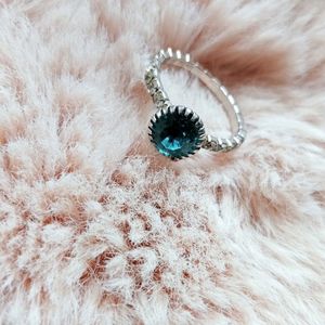 Sky-blue Rhinestone Ring