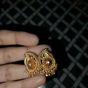 Golden Earrings 2 Pairs