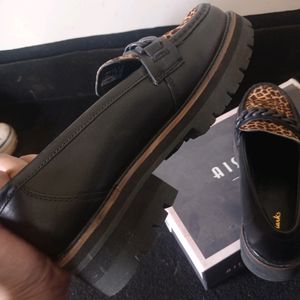 Leapord Print Blend Platform Loafers