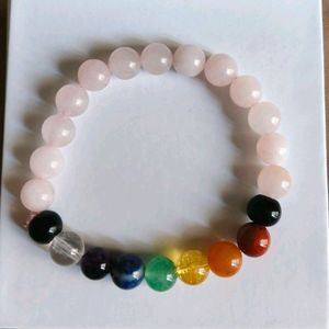 Rose Quartz Seven Chakra Brecelet