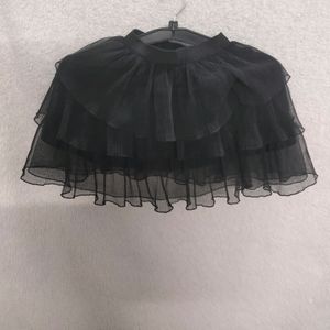 Black Mesh Layer Skirt