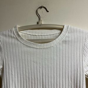 Off White Ribbed Top