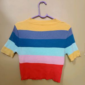 Ribbed Multi Colour Top