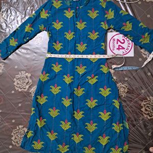 BRANDED Green Kurti with Great Design And Neckline