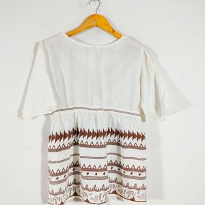 White Printed Top (Women's)