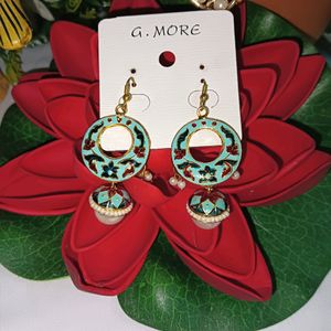 Meenakari Bali Jhumki Drop Earrings