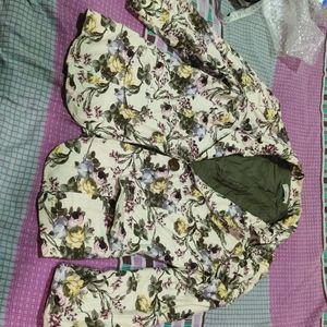 Women Imported Korean Floral Party Birthday Coat