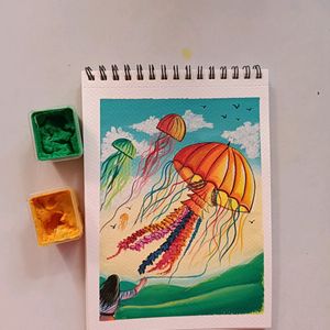 Kite Painting On A5 Sheet