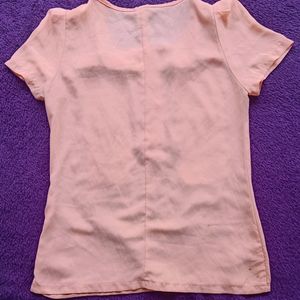 Orange Short Sleeve Tops Size-S