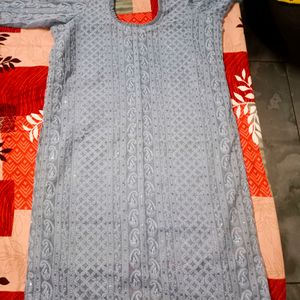 Beautiful Greay Chikankari Kurti