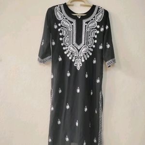 Black Chikankari Kurta