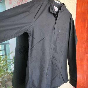 Black Plain Buttoned Shirt