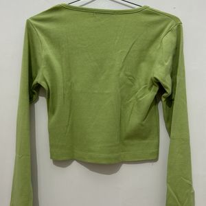 Green Fitted Crop Top