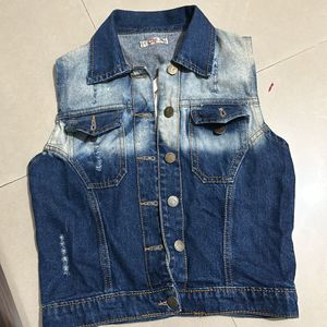 Denim Jacket Half Sleep