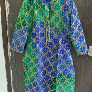 Multicolored Bhandni Print Kurta