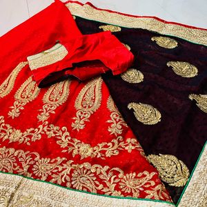 Bridal Red Colour Beautiful Saree