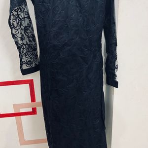 Long Black Straight Kurta In A1 Condition