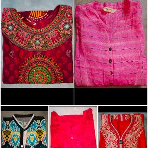 Combo Of 5 Beautiful Kurta Long And Short