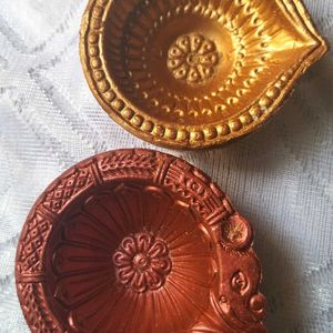 Mitti Diya Gold And Copper Color