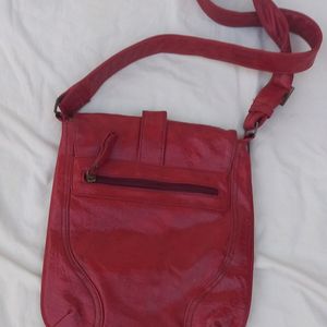 Dark Red Sling Bag Genuine Leather