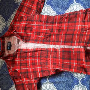 Red Checked Shirt For Men