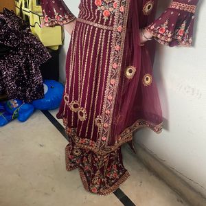 Designer Shirt With Sharara