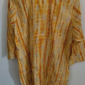 Brand New Yellow Tunic With Golden Work