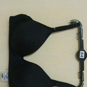 Black Lightly Padded T-shirt Bra (Nonwired)