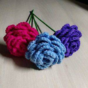 Three Crochet Roses