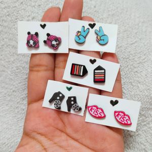 Pack Of 10 Quirky Ear Studs