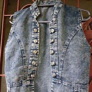 Stylish Denim Short Outer For Women