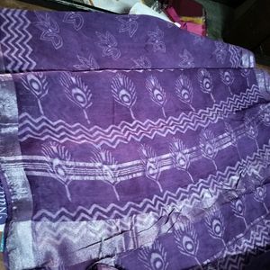 Pure Linen Cotton Saree