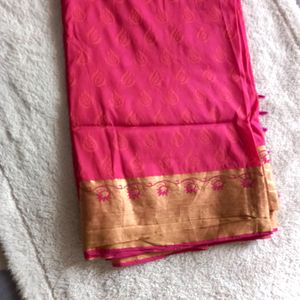 Onion Pink Saree With Blouse