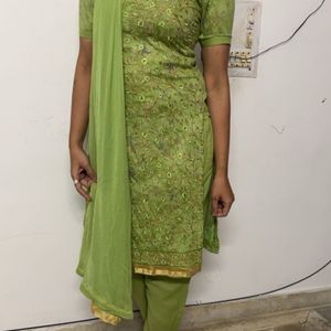 Women Green Color Suit On Sale