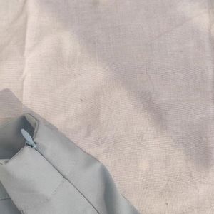 Korean Plated Pastel Blue Mini Skirt Full Coverage