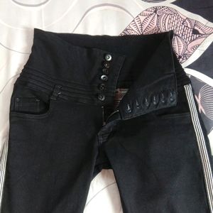 Matte Black High Rise Jean