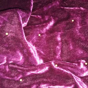 Purple Velvet Saree