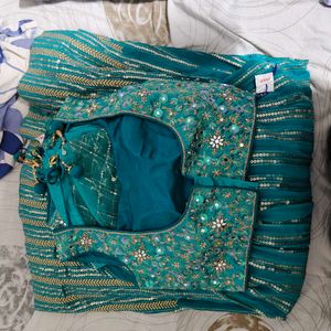 Heavy Lehenga In Sea Green Colour