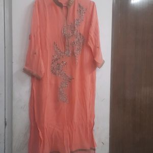 Peach Aline Kurta