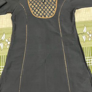 Black A-line kurti