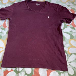 Man’s Beneton Cotton Purple T-shirt For Men