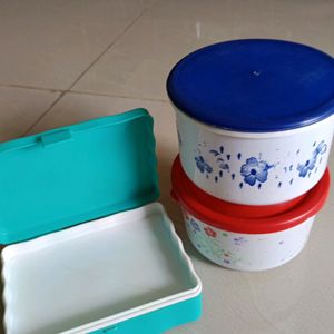 Set Of Plastic Boxes And Tiffin Box