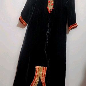 Black Velvet Partywear Kurti For 34 Bust