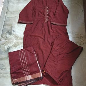 Gerua Brand Kurta With Pant N Duppatta