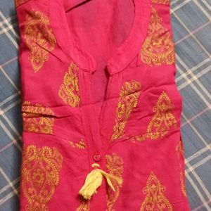 Beautiful Pink Soft Breathable Kurti.