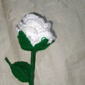 Crochet White Rose