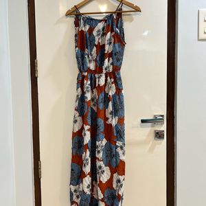 Brown Floral Beach Dress