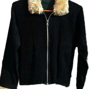 Furry Color Velvet Zipper Cardigan